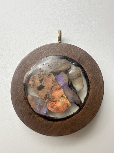 Handmade Australian Opal In Resin Pendant