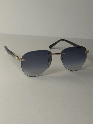 Zilli ZL 65084 C01 Titanium Black and Gold Rimless New. Authentic