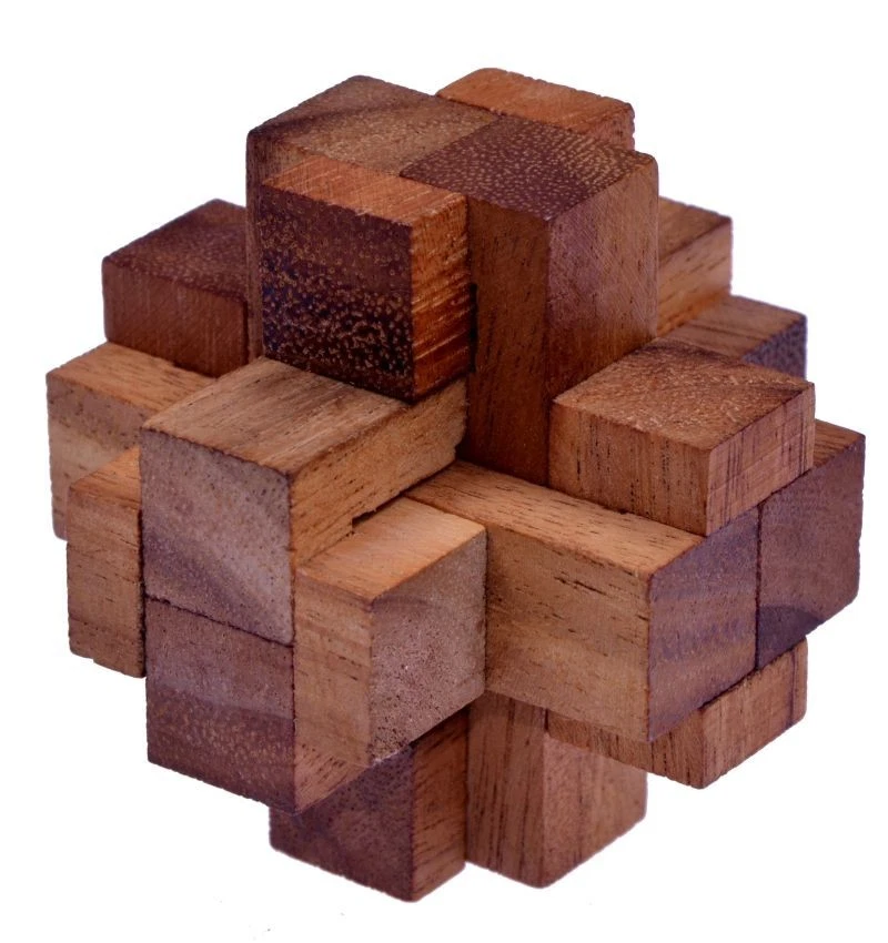 Teufelsknoten G173 – 3D Puzzle aus Holz mit 12 Bausteinen | Knobelspiel - Bild 1 von 1