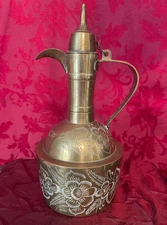 Islamic Brass Arabic Original Zain Dallah Hand Engraved Flowers For Qahwa Coffee