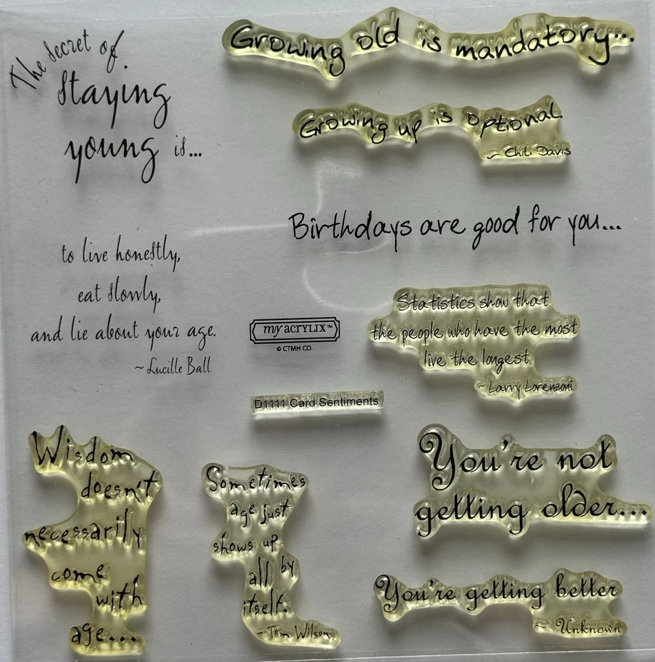 Набор прозрачных марок Close To My Heart My Acrylix D1111 Card Sentiments торт на день рождения - Изображение 3 из 3