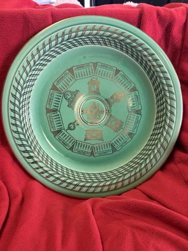1955 Fiesta Vintage Calendar Plate 10" Fiestaware HLC