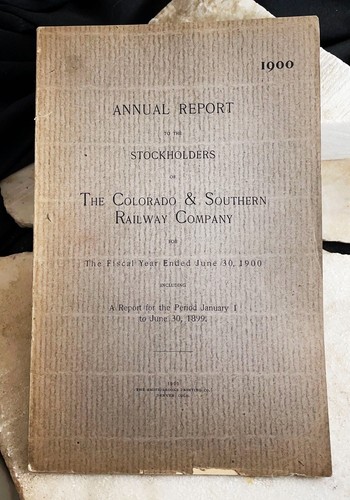 COLORADO & SOUTHERN RAILWAY COMPANY JAHRESBERICHT mit 2 Karten UPDG DL&G Rwy 1900