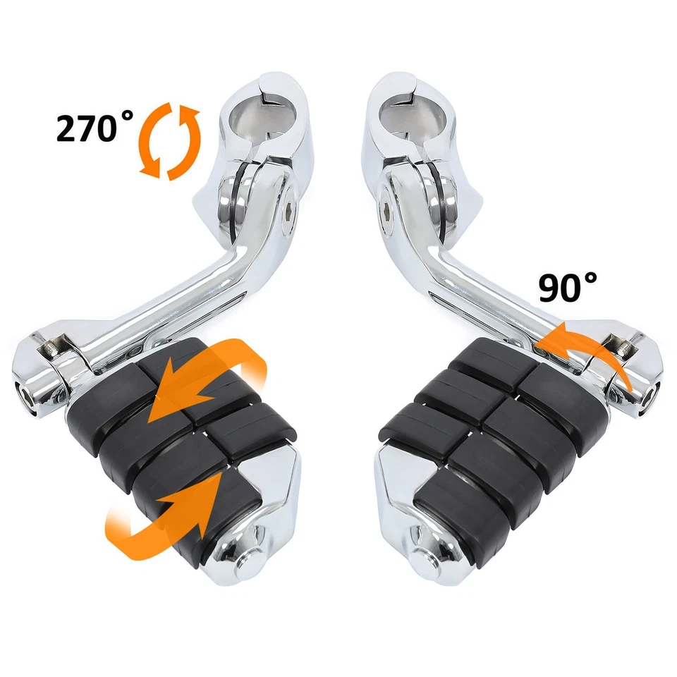 For Harley Davidson Touring Street Glide Road King 1.25" Highway Foot Pegs Pedal - Image 3 of 4