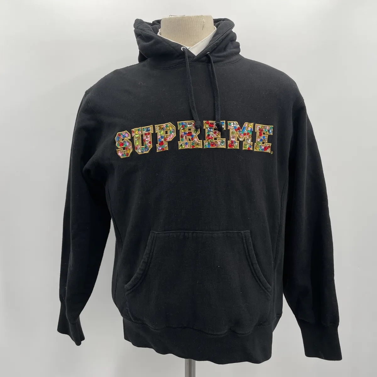 Supreme Men's Long Sleeve Pullover Black Jewels Hooded Sweatshirt Size S  (FW20)