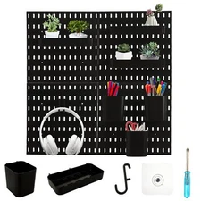 Pegboard Combination Kit Wall Organizer 4PCS Black Pegboards 52 Accessories