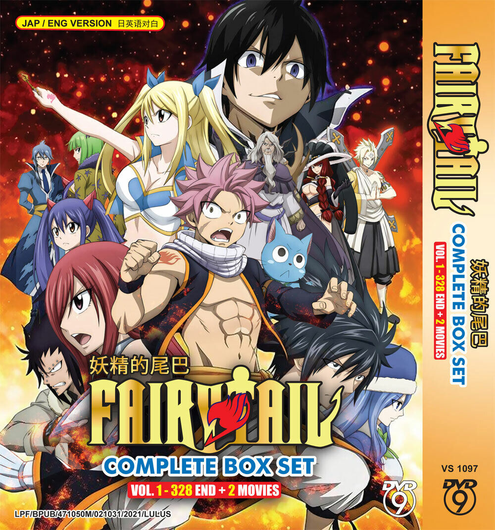 ANIME FAIRY TAIL COMPLETE TV SERIES VOL.1-328 END + 2 MOVIE DVD ENGLISH  DUBBED