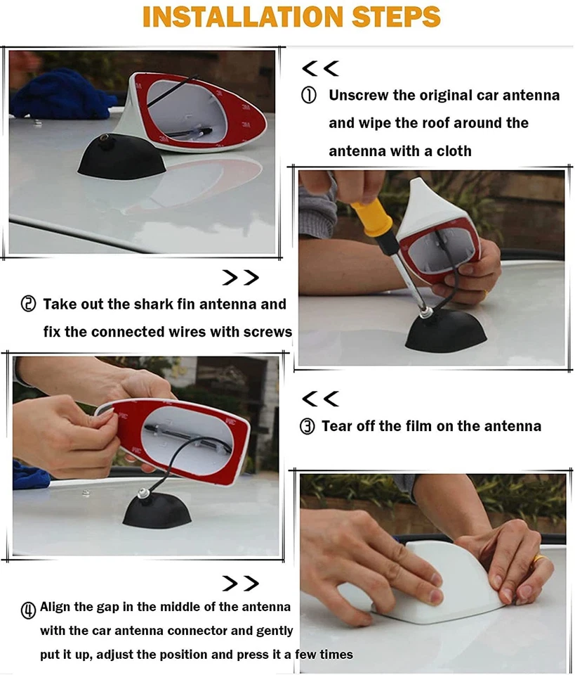 适用于/福特 Escape 2001 - 2019/屋顶收音机调幅/调频信号鲨鱼鳍/空中天线盖 — 第 4/4 张图片