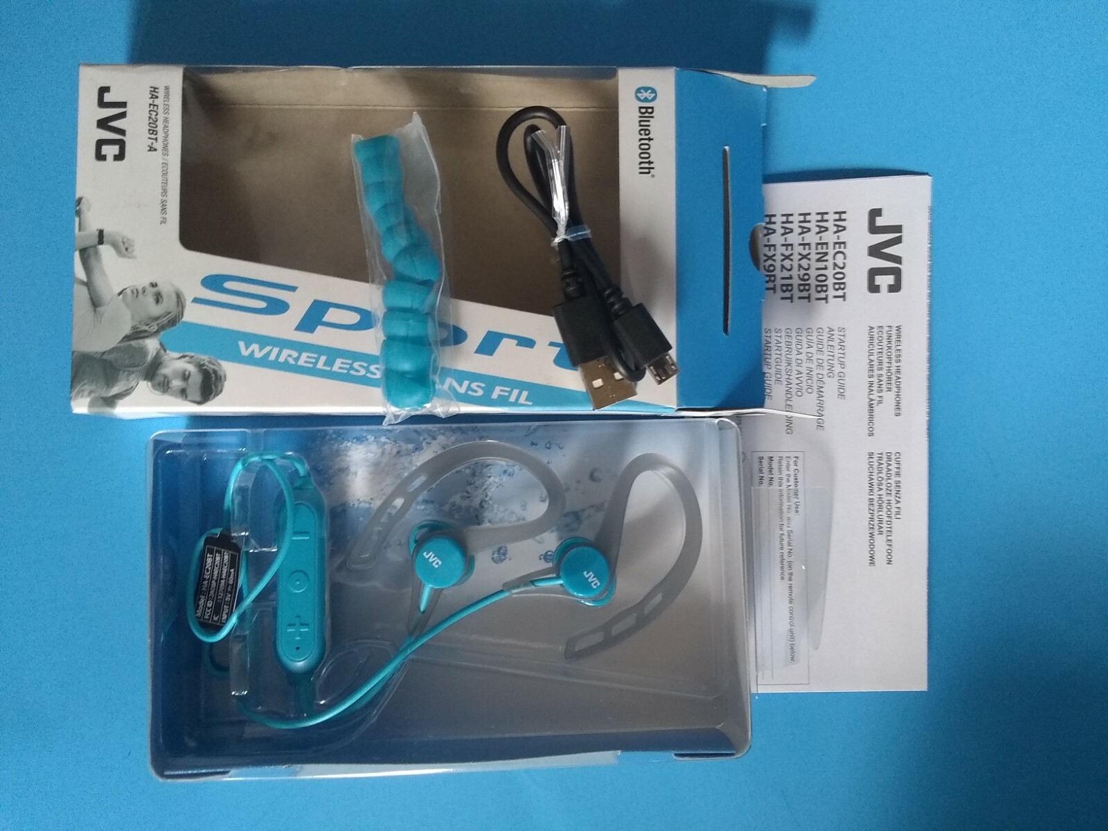 JVC HAEC20BTA SPORT BLUETOOTH WIRELESS HEADPHONES BLUE, eBay