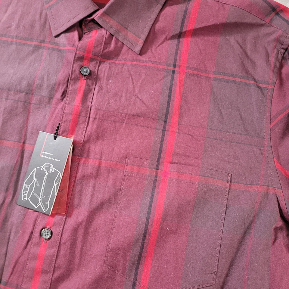 Alfani Modern Fit Red Plaid Button Up Shirt Mens Size XXL NEW - Image 4 of 4