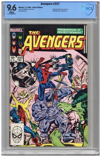 Avengers  # 237  CBCS   9.6   NM+   White pgs   11/83  Spider-Man, Rhino, Electr