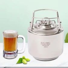 Stainless Steel 1.59 Gallon Mini Ball Lock Keg System For Batch Home Brewing