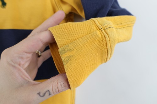 Vintage 90s Ralph Lauren Toddler 4T Faded Striped Rugby Hoodie Sweatshirt - Picture 10 of 15
