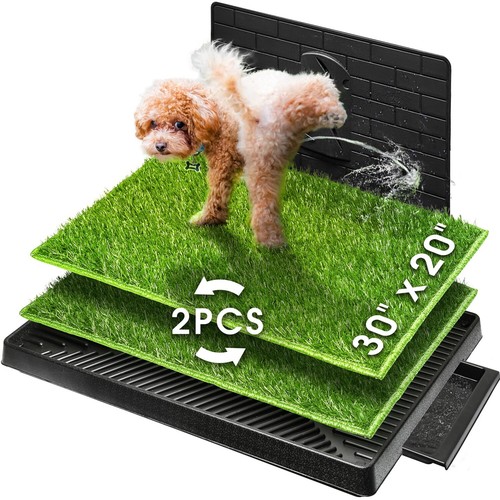 Dog Grass Pad with Tray Large, 2 Pcs Artificial Grass Training Pads