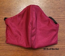 Double Triple Layer Washable Face Mask with Filter Handmade in USA Red Merlot