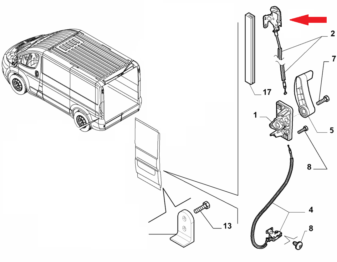 Servomotore Serratura Porta Posteriore Destra Per Ducato Jumper Boxer 2006