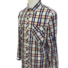 Banana Republic Men's Size L Check Multicolor Soft Wash Cotton Casual Shirt