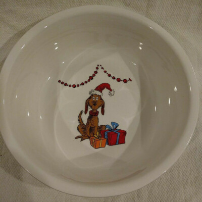 The Grinch MAX Pet Dog Food Bowl Flat Bottom Dr. Seuss NEW