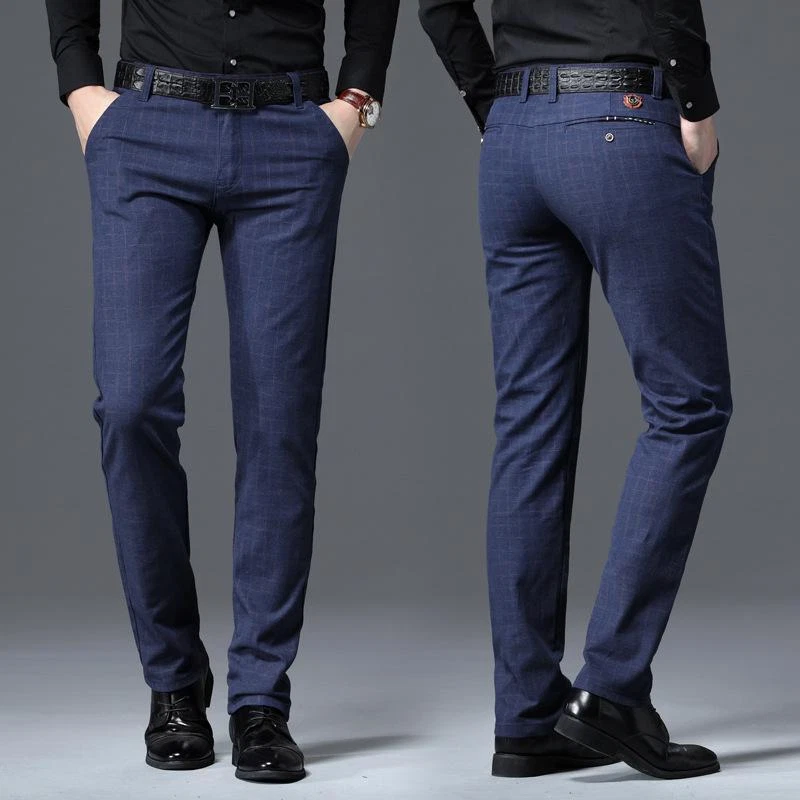 Pantalones Elegantes Para Hombre Ropa De Vestir Formal De Algodón Moda  Negocios