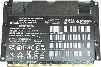 Embedded Box Computers Intel NUC 13 Compute Element ELM13IBIP08W Model：ELM13IB