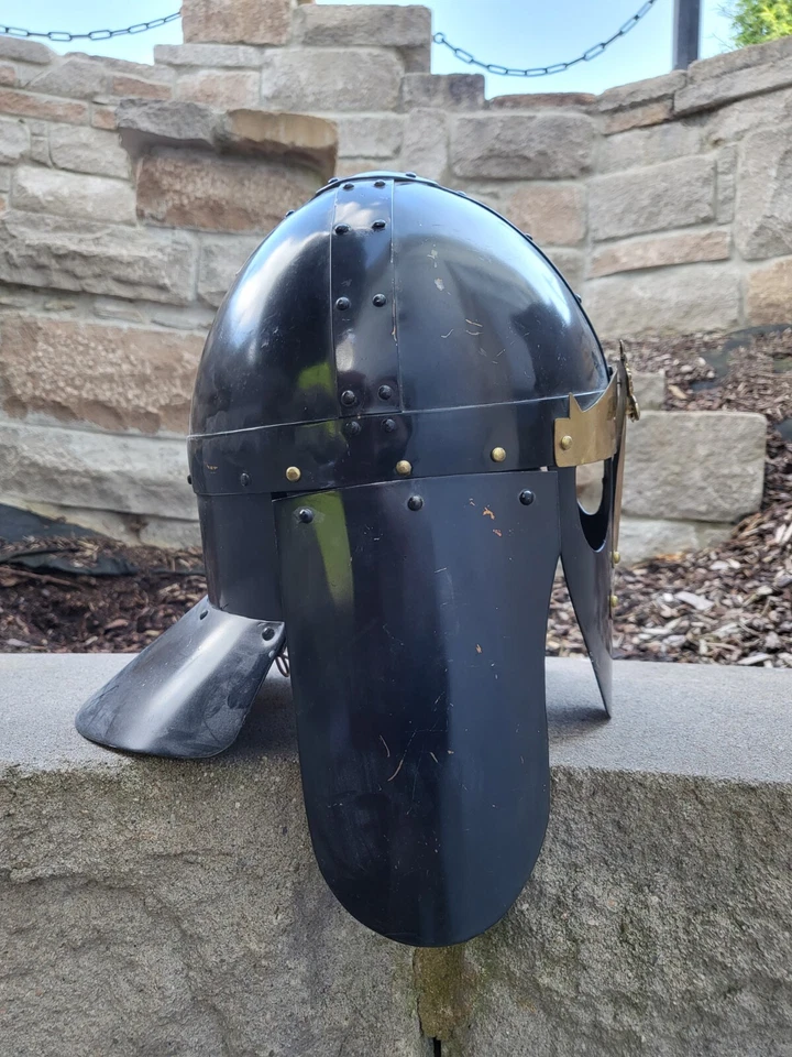 Gladiatorhelm "Maske" Gladiator Römerhelm Ritterrüstung komplett tragbar  Helm - Bild 3 von 4