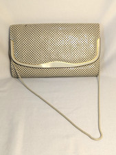 vintage off-white aluminum mesh Whiting  Davis evening bag purse chain strap