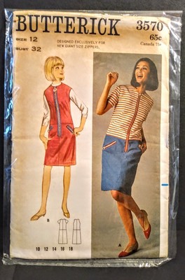 Vintage Butterick 3570 Sewing Pattern Uncut One Piece Dress Or Jumper Ebay