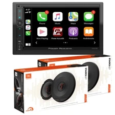 7" Double DIN Apple CarPlay ready Receiver & 2 Pair JBL Stage3 6.5" coax speaker