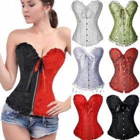 New Sexy Lace Up Basque Lingerie Women Corset Top Bustier Steampunk Gothic S-6X