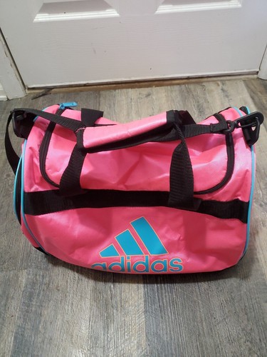 VINTAGE Neon Pink ADIDAS Duffle Gym Bag 