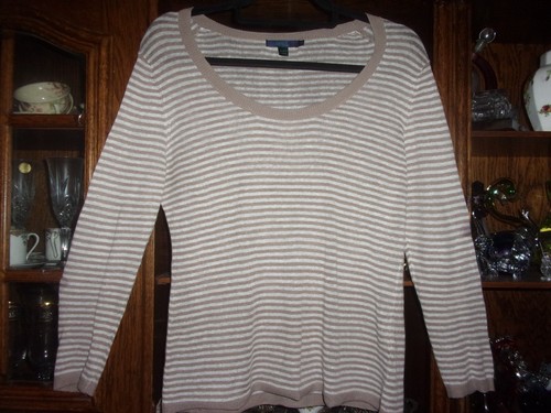 Boden. NEW. Attractive Pure Linen Beige & Ecru Striped Light Jumper. UK 12 - Picture 4 of 21