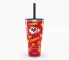 KANSAS CITY CHIEFS, 30oz STAINLESS STEEL TUMBLER WITH FLEXIBLE STRAW LID