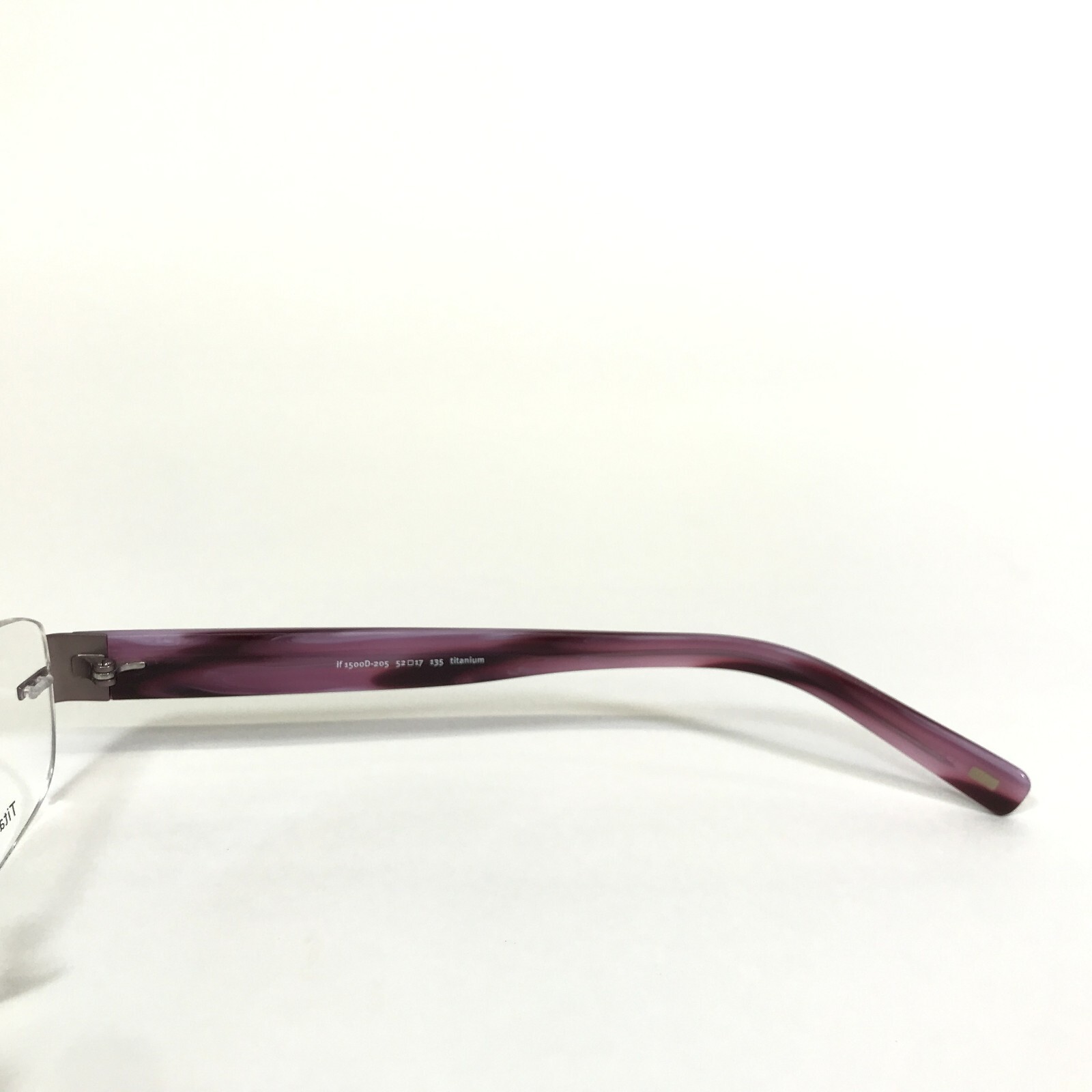 Inface Eyeglasses Frames if 1500D-205 Purple Rectangular Rimless 52-17-135