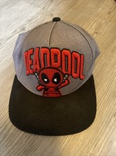 Deadpool Hat Gray Adjustable Size Cap Marvel Superhero Big Letters