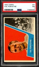 1963-64 TOPPS NHL HOCKEY #61 Val Fonteyne PSA 7 NM New York Rangers Card