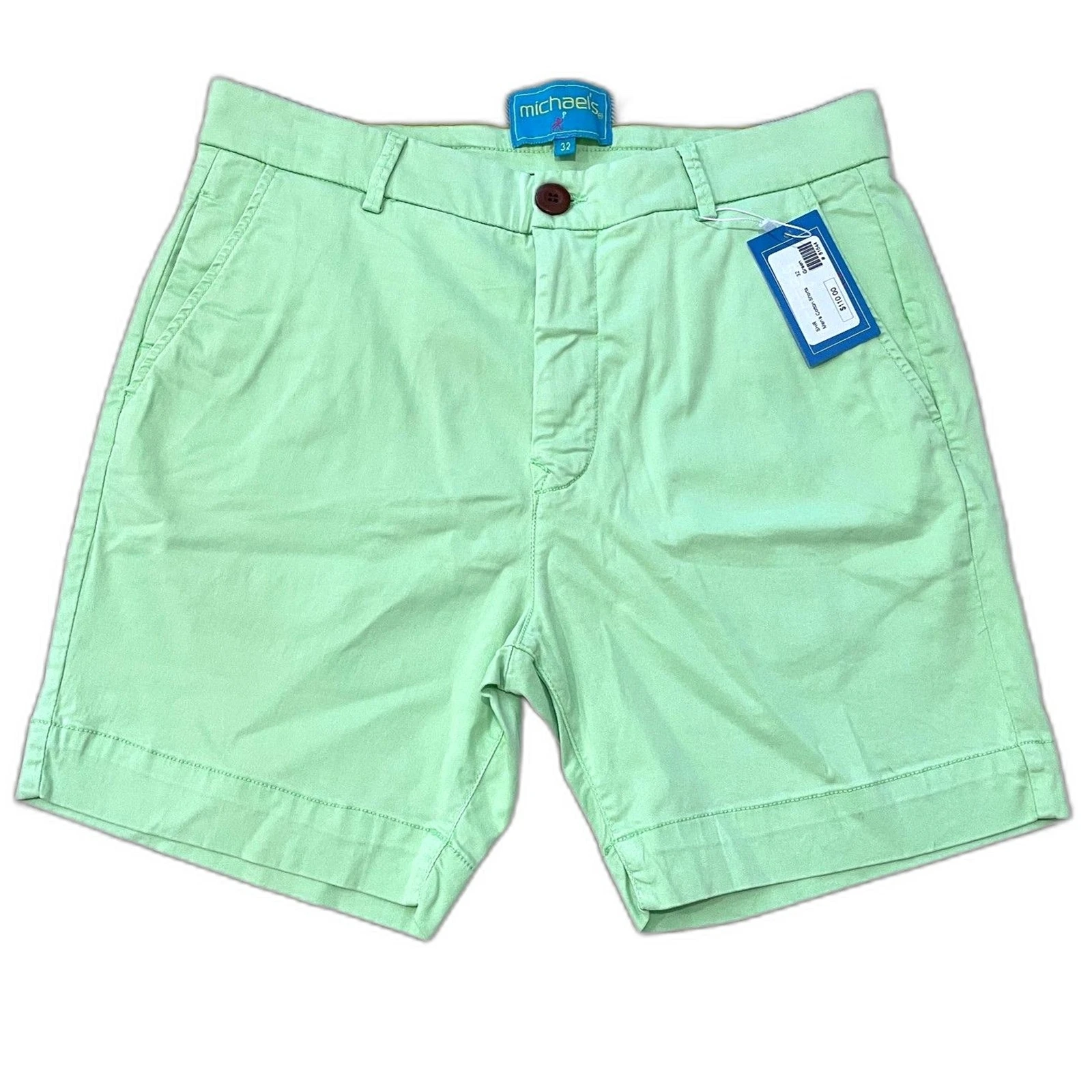 NEW $110 Retail Michael's Green Chino Shorts Preppy Sporty Casual Men's 32