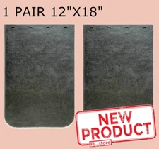 2 Rubber Truck Mud Flaps 12 in Wide x 18" Long x 1/4" Thick Single Wheel Pickups