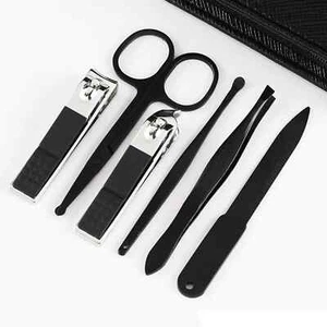 6 Piece Steel Manicure and Pedicure Set with Case