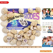 Discover Hidden Crystals with 25 Medium Breakable Geodes - Perfect Party Favors