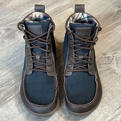 Lems Boulder Boot Navy Stout Mens 46 Minimalist Zero Drop Leather Nylon Boots