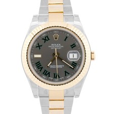 NOS Stickered Rolex DateJust II 116333 Wimbledon 18K Oyster 41mm 116333 Box