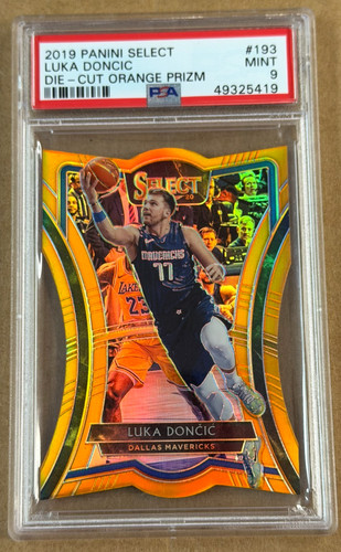 2019-20 Select Luka Doncic Orange Prizm Die Cut Premier /65 #193 PSA 9 Mint Mavs
