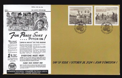 Canada 2024 limited edition private FDC - Farmerettes & Soldiers of the Soil