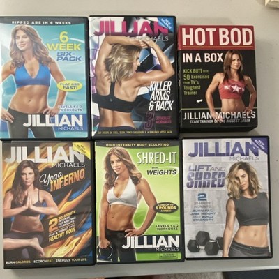 Jillian Michaels Workout DVD Lot: 6 Week Six-Pack, Killer Arms & Back, Yoga Inf 