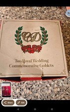 1981 Royal Wedding Commemorative Glass Wine Goblets Charles and Diana