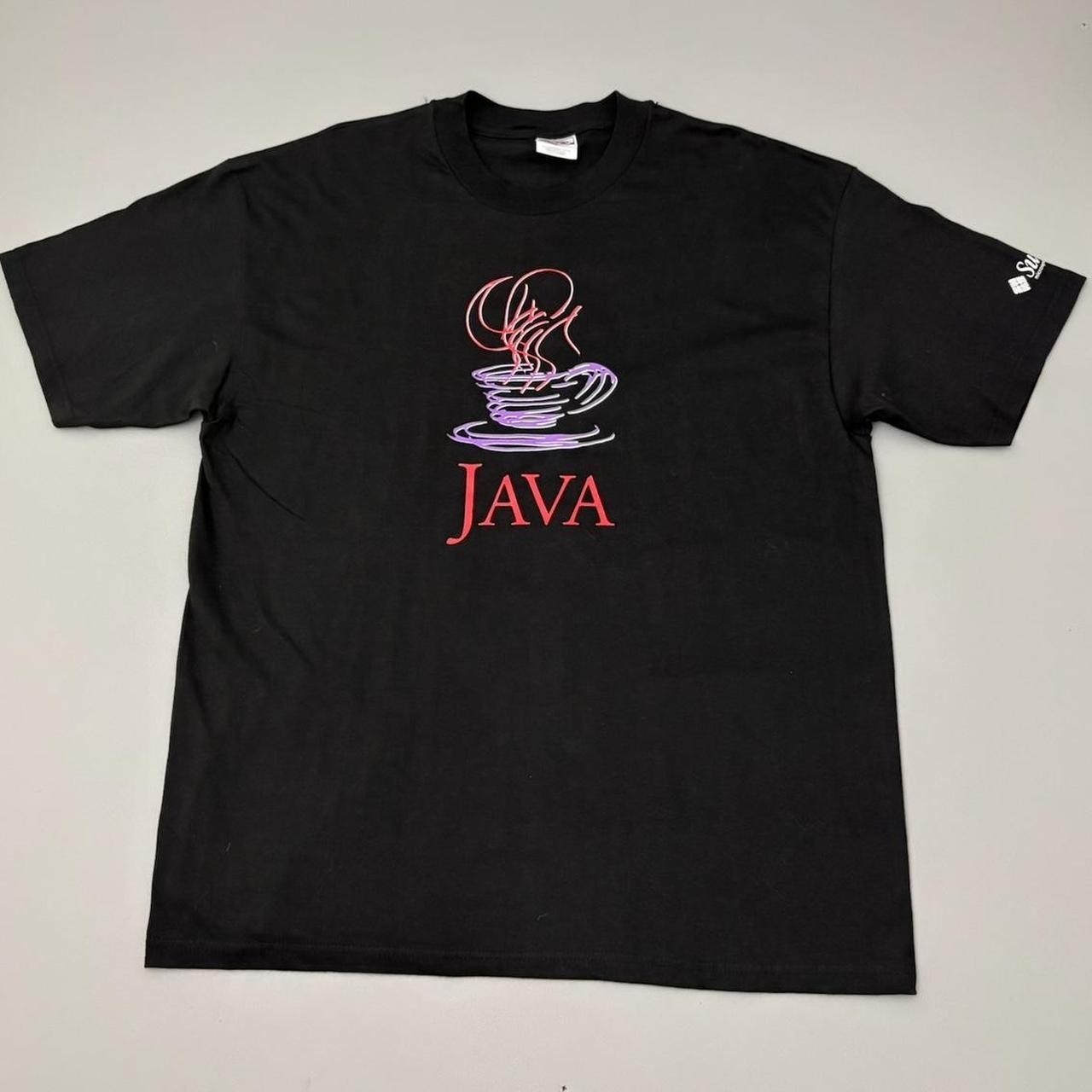 Vintage 90s Java Shirt Technology Script Computer… - image 1