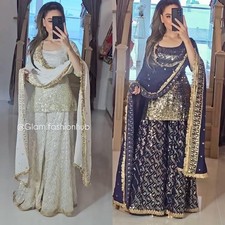 WEDDING SHARARA SALWAR KAMEEZ SUIT WOMEN INDIAN PAKISTANI KURTI PLAZZO ETHNIC
