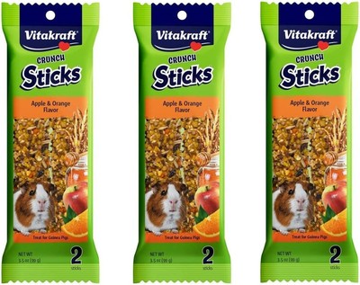 Vitakraft 6 Pack of Crunch Sticks Treats, Apple and Orange Flavor, for Guinea Pi
