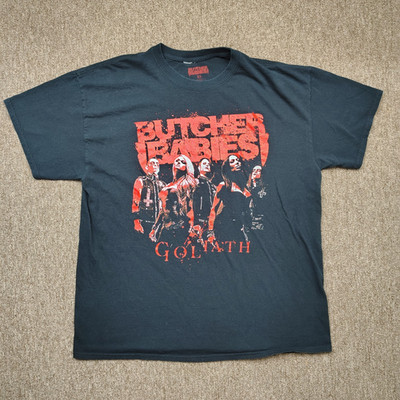 BUTCHER BABIES Shirt Men XL Black Goliath Lyrics Graphic Metal Band Tee Music