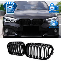 KüHlergrill Gitter Nieren Schwarz Doppelsteg FüR BMW 1Er F20 F21 2015-2018